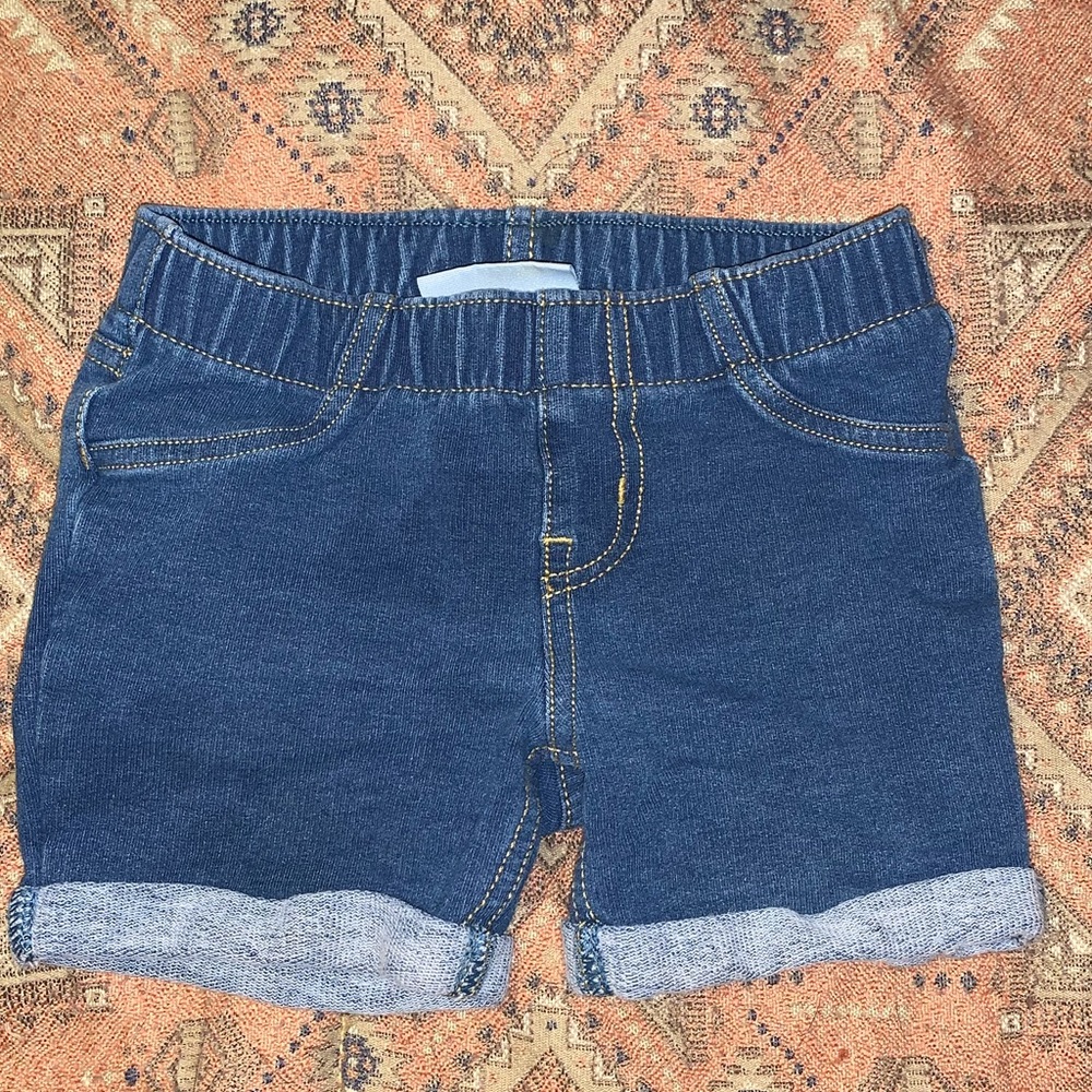 Blue jean cuff shorts for toddlers